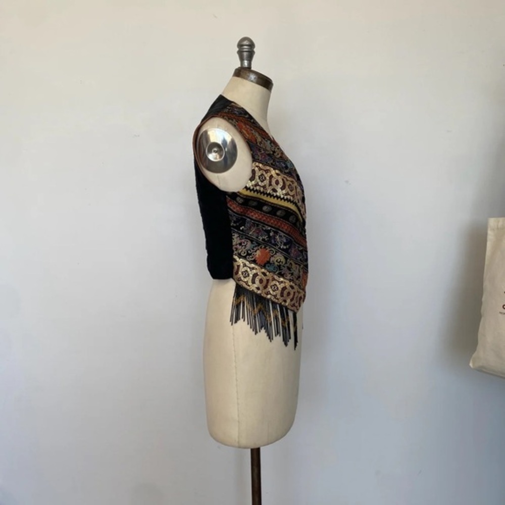 Jean Paul Gaultier Brocade Vest Vintage 80s Size 42 Rare Fringed Beaded S/S 1989 - Picture 4 of 9